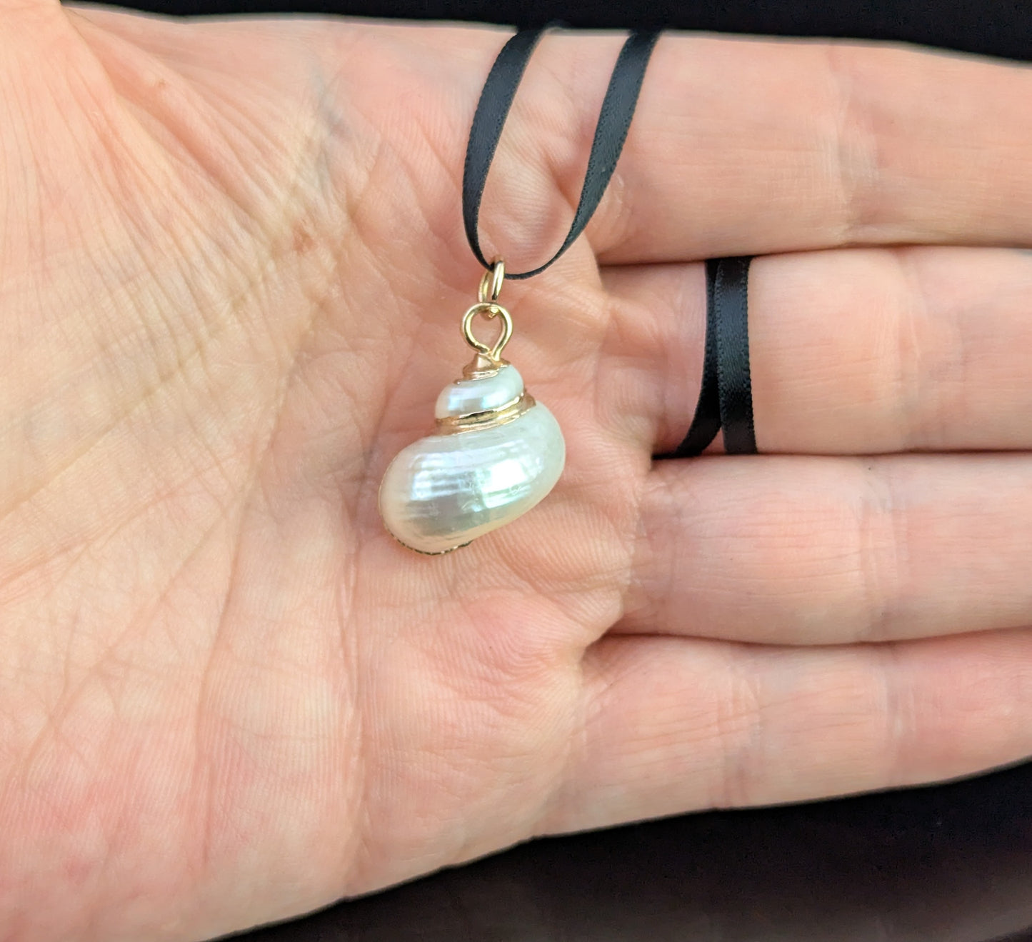 Vintage Nautilus shell pendant, 9ct gold