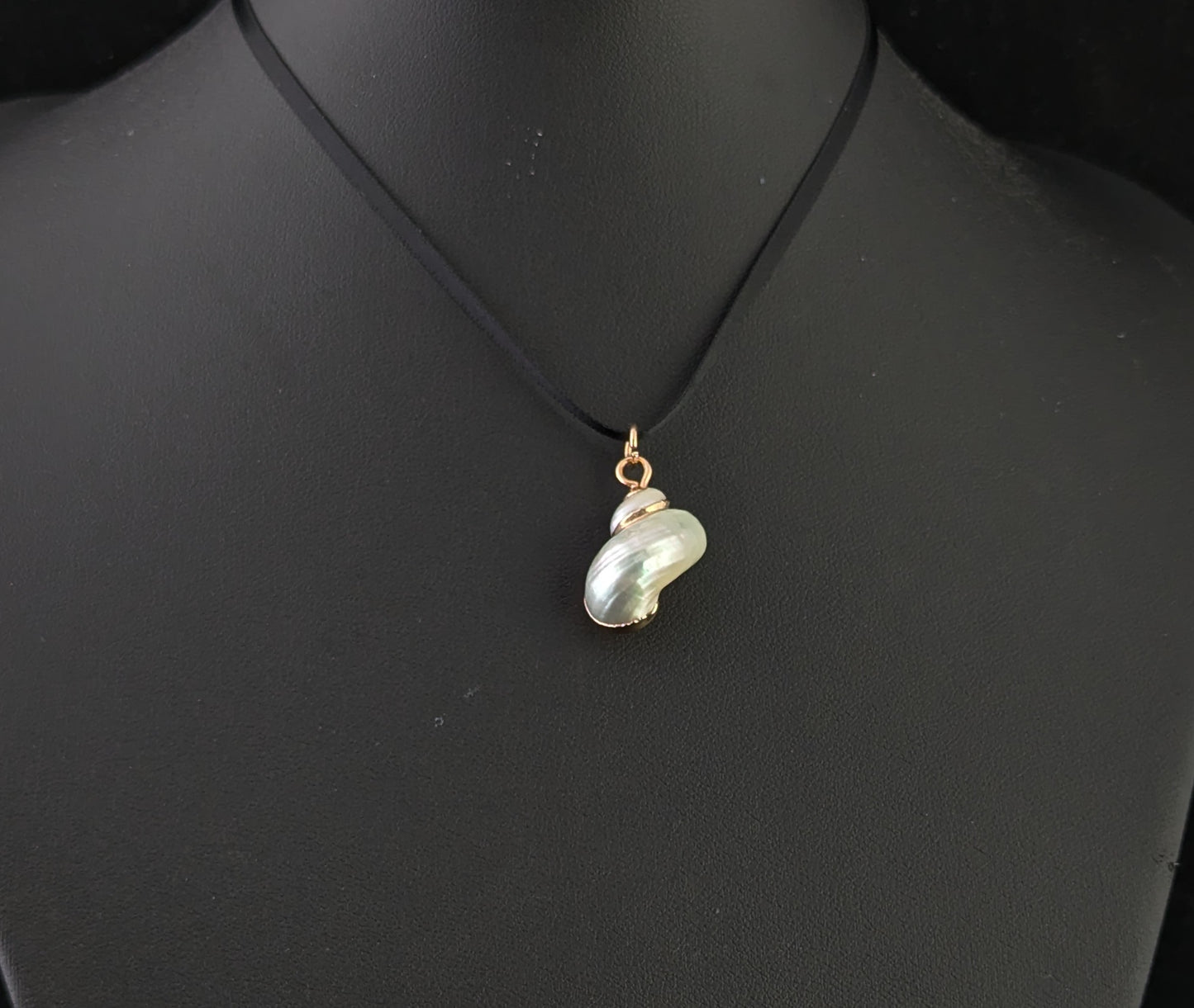 Vintage Nautilus shell pendant, 9ct gold