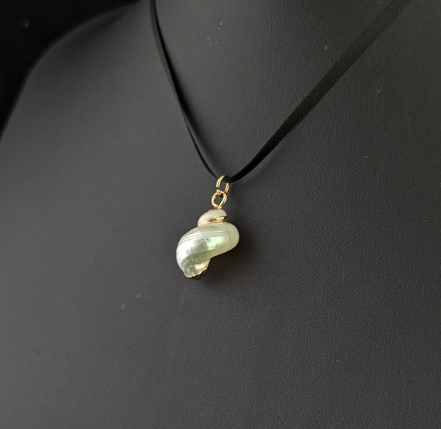 Vintage Nautilus shell pendant, 9ct gold
