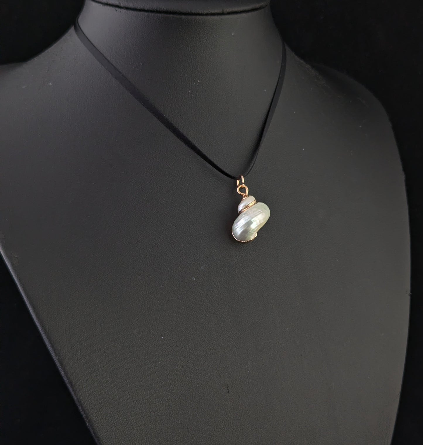 Vintage Nautilus shell pendant, 9ct gold