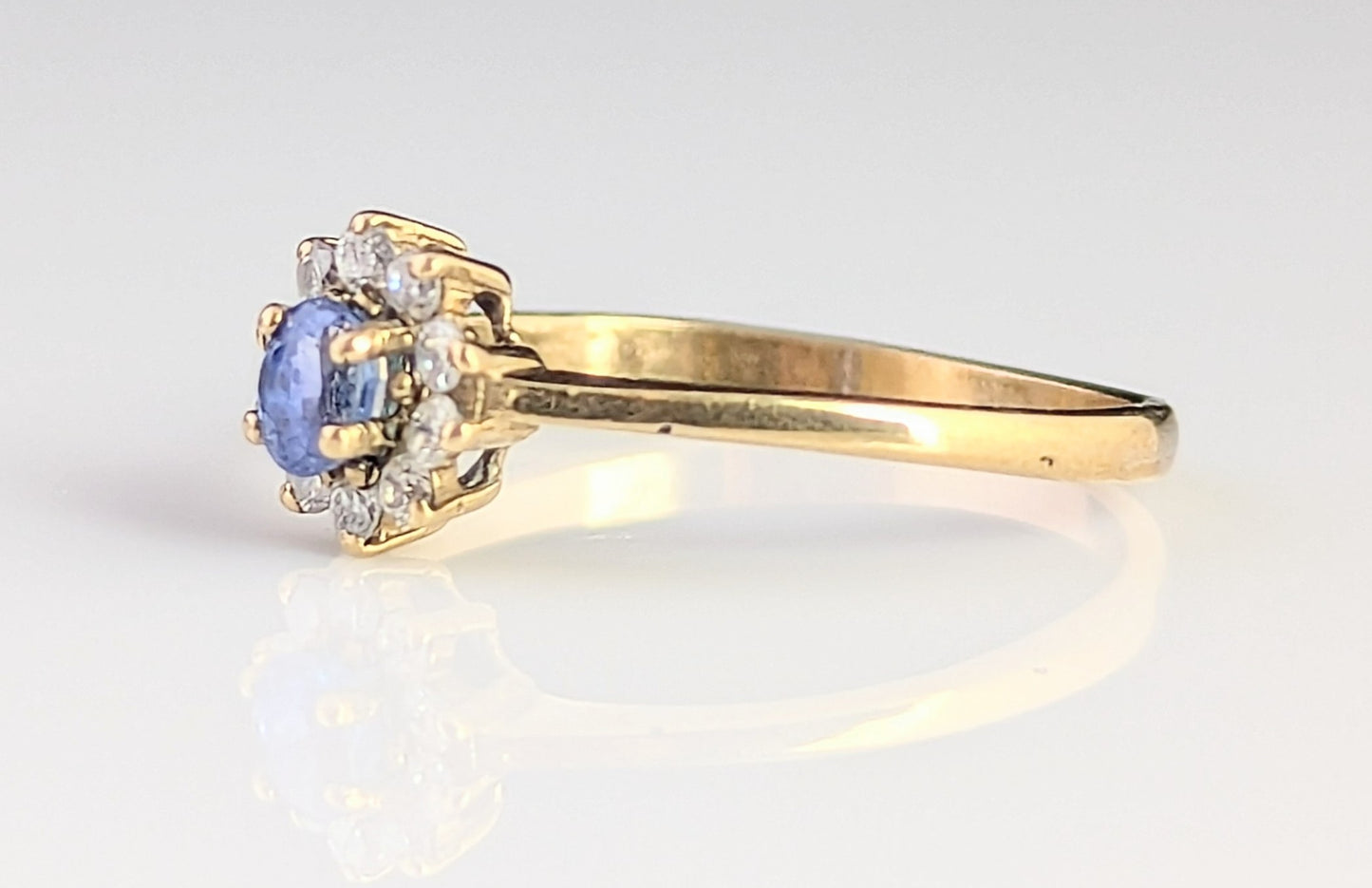 Vintage Sapphire and Diamond cluster ring, 9ct gold