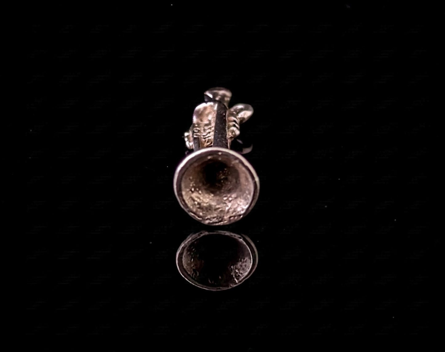 Vintage sterling silver trumpet charm, Dainty pendant, music themed