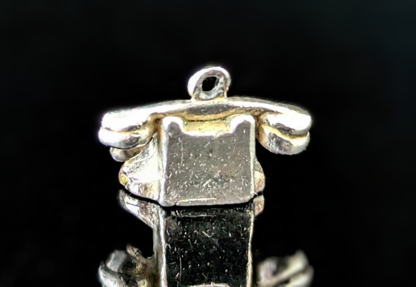 Vintage sterling silver Telephone charm, tiny pendant