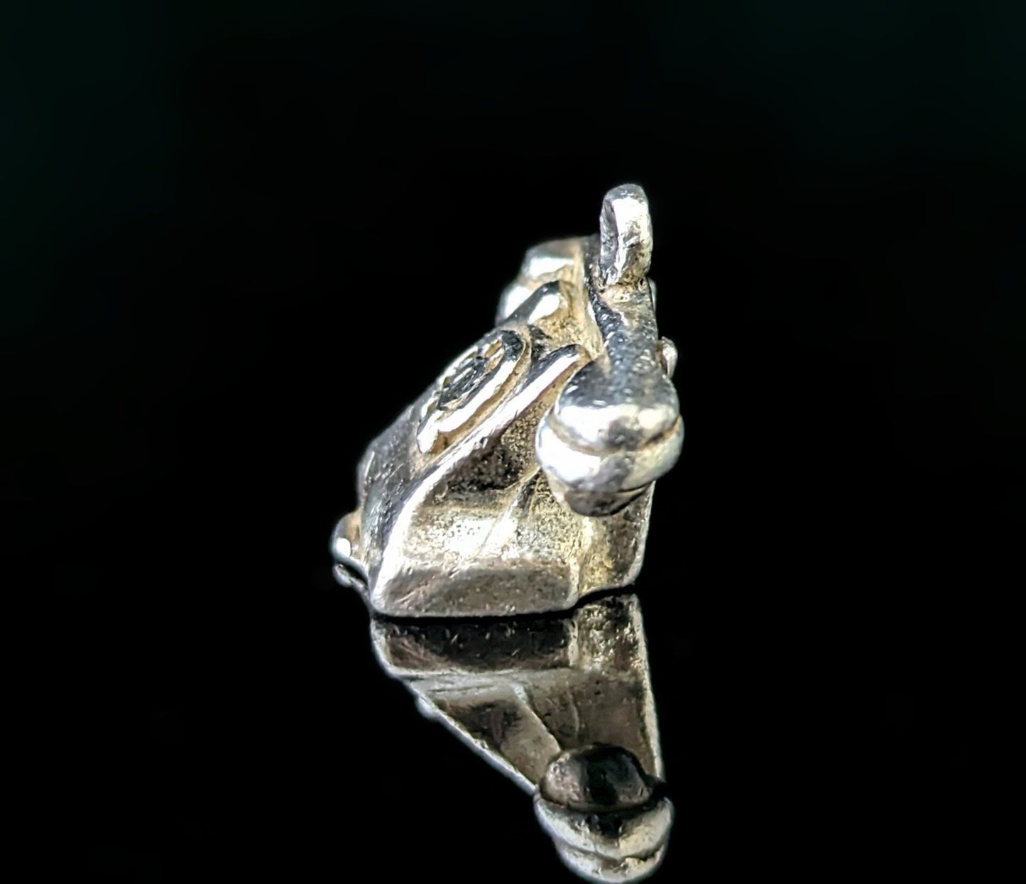 Vintage sterling silver Telephone charm, tiny pendant