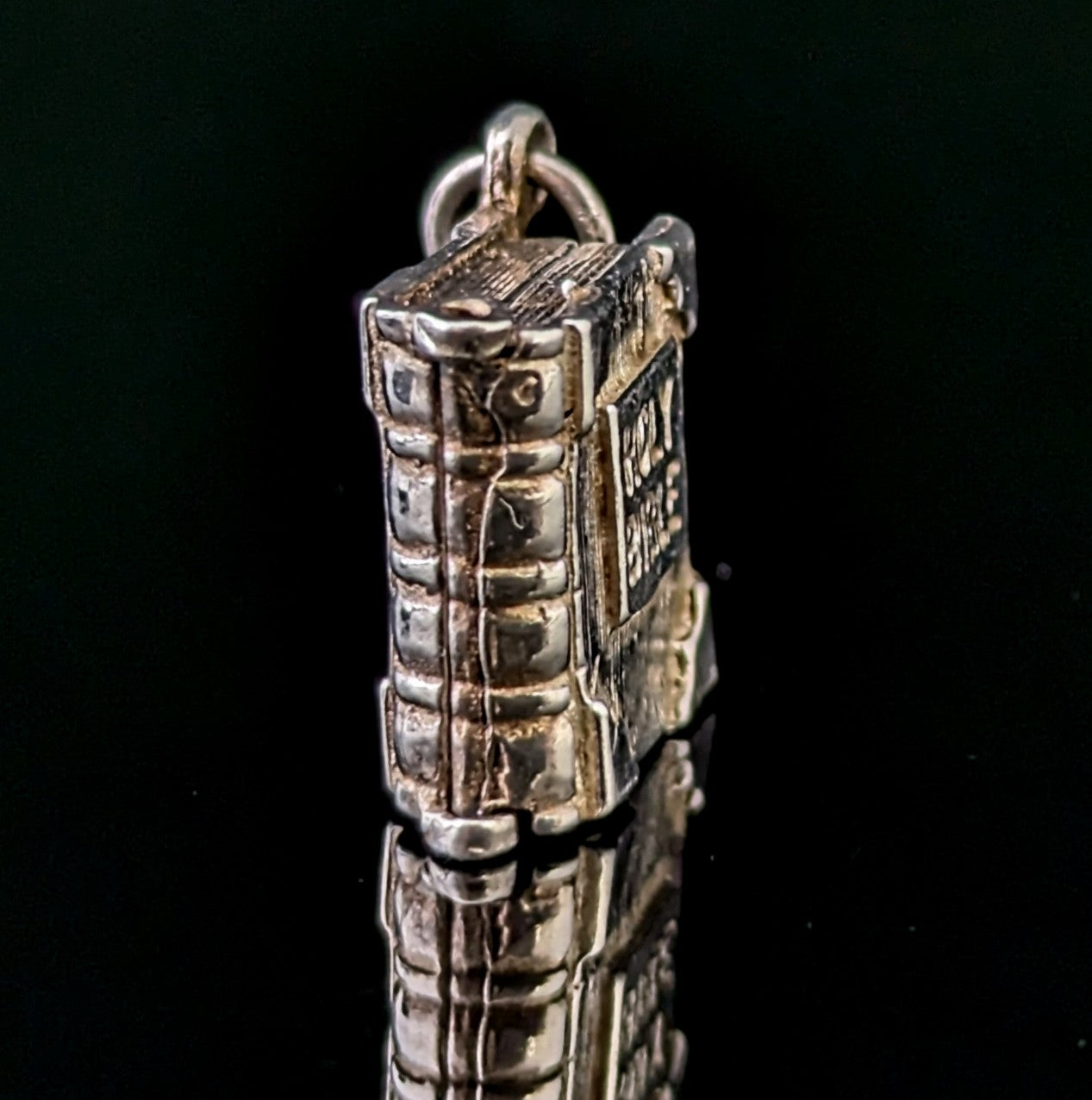 Vintage sterling silver Bible charm, opening, Tiny pendant