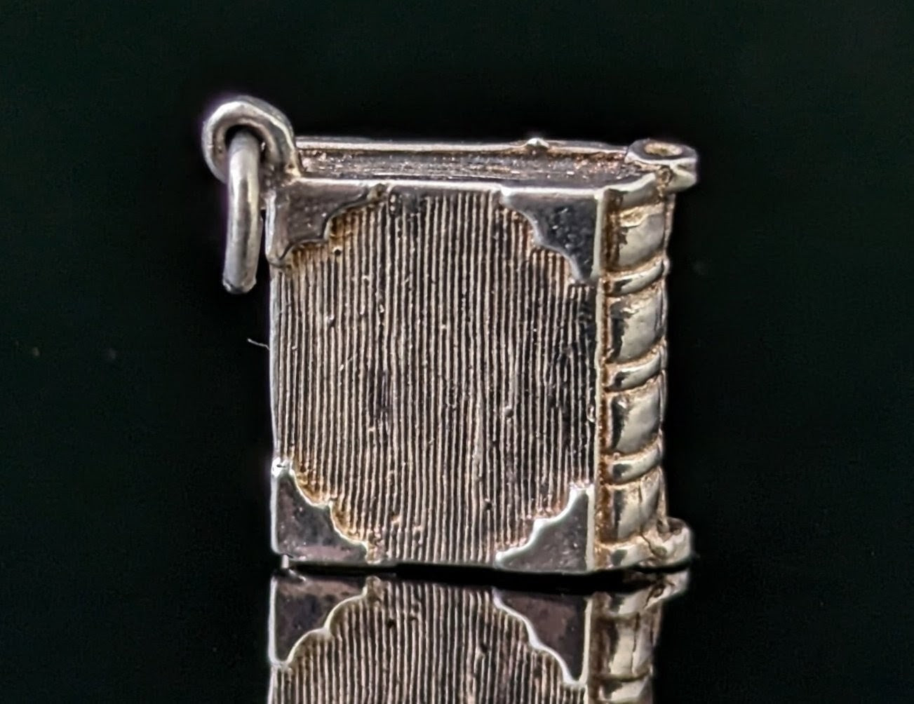 Vintage sterling silver Bible charm, opening, Tiny pendant