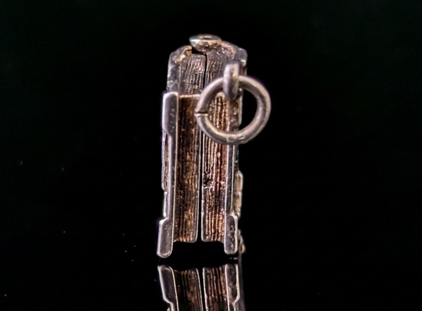 Vintage sterling silver Bible charm, opening, Tiny pendant