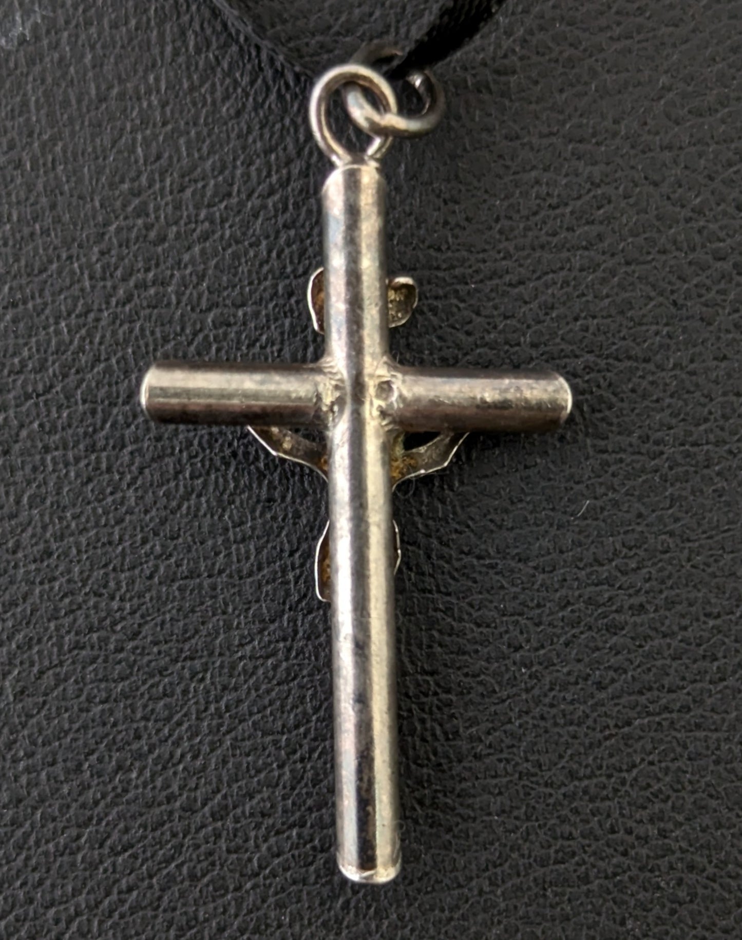 Tiny vintage sterling silver cross pendant, charm