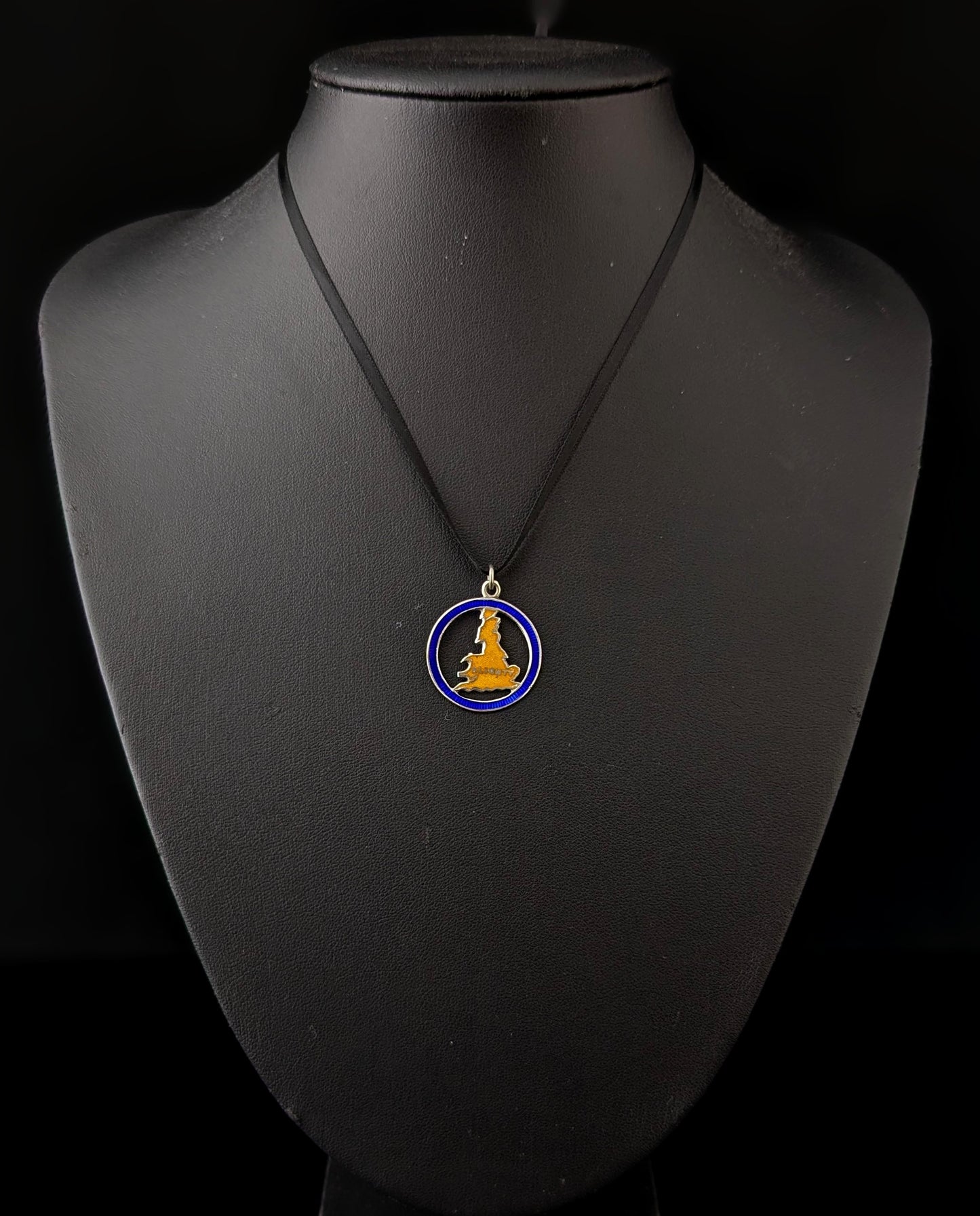 Rare vintage silver Blighty pendant, enamel, WW2