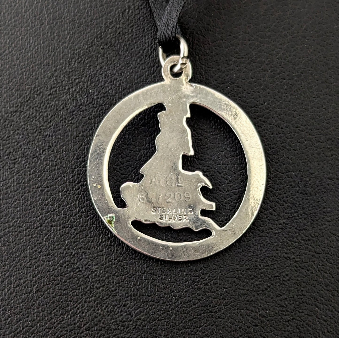 Rare vintage silver Blighty pendant, enamel, WW2
