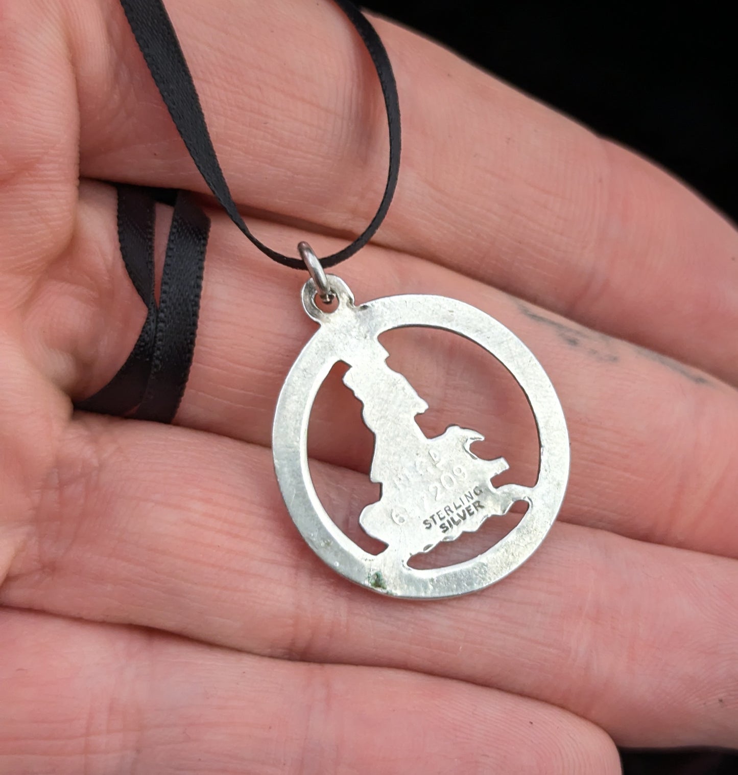 Rare vintage silver Blighty pendant, enamel, WW2