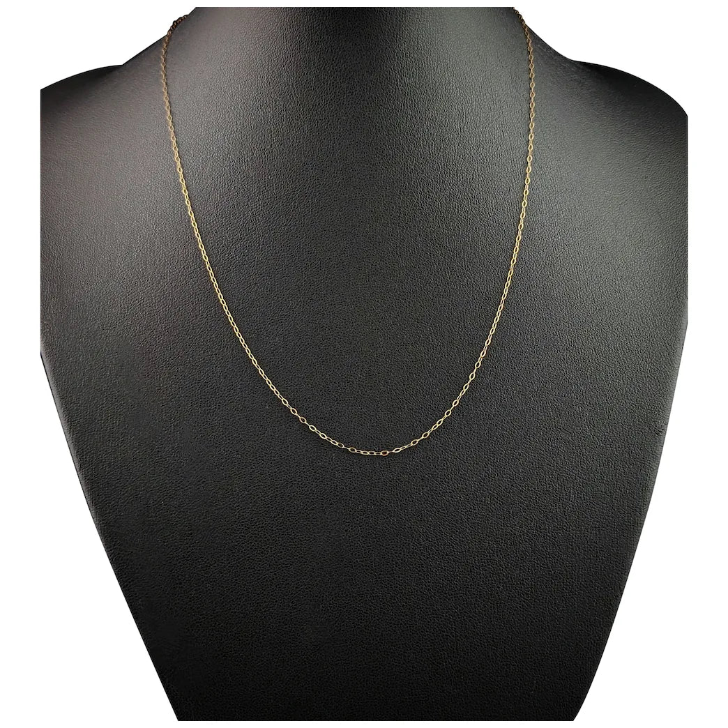 Vintage 9ct yellow gold trace chain necklace, dainty, fine