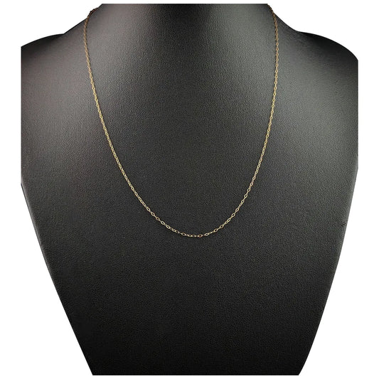 Vintage 9ct yellow gold trace chain necklace, dainty, fine