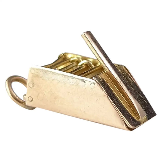 Vintage 9k yellow gold Mousetrap charm, pendant