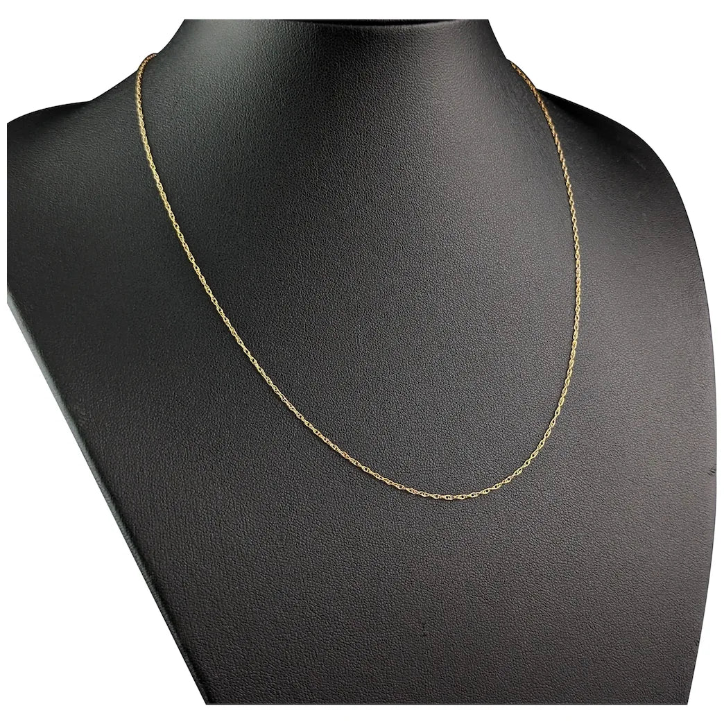 Vintage 9ct yellow gold trace chain necklace, dainty