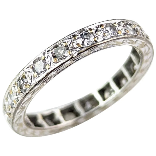 Vintage Art Deco Diamond eternity ring, 18ct white gold