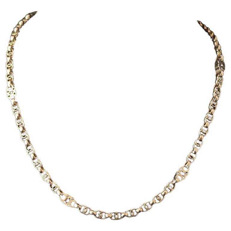 Antique 9ct gold fancy link chain necklace, Rolo link