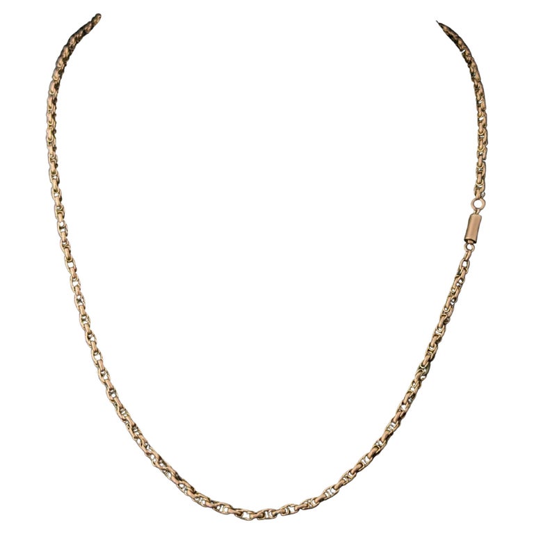 Antique 9ct gold Double Rolo link chain necklace
