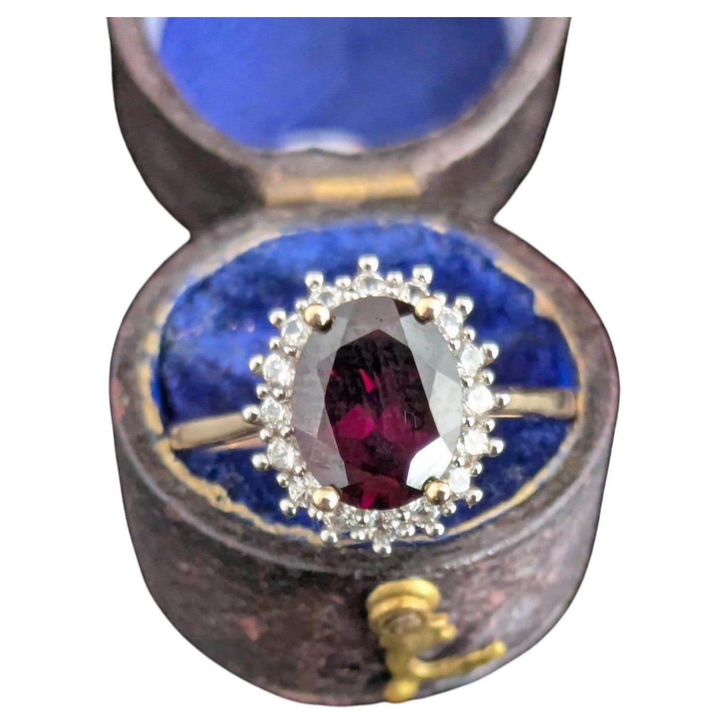 Vintage Garnet and Zircon cluster ring, 9ct gold