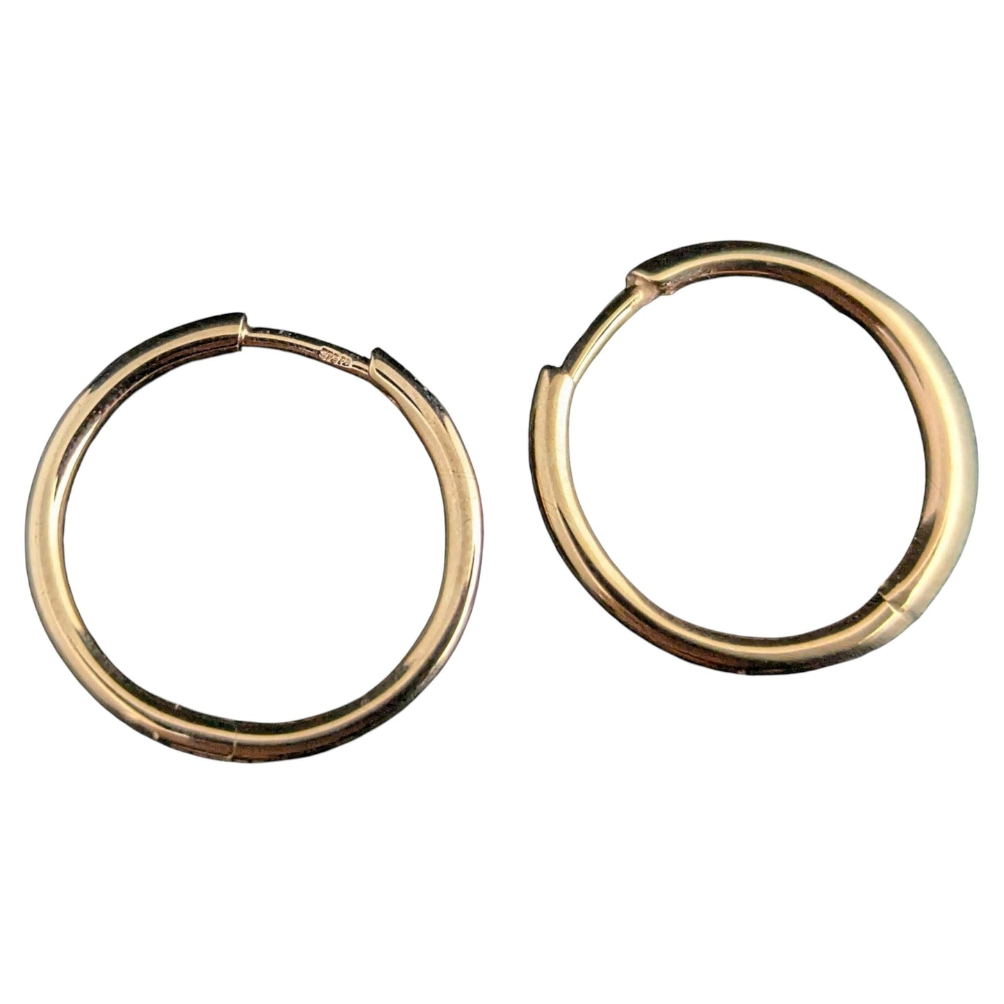 Vintage 9ct yellow gold hoop earrings