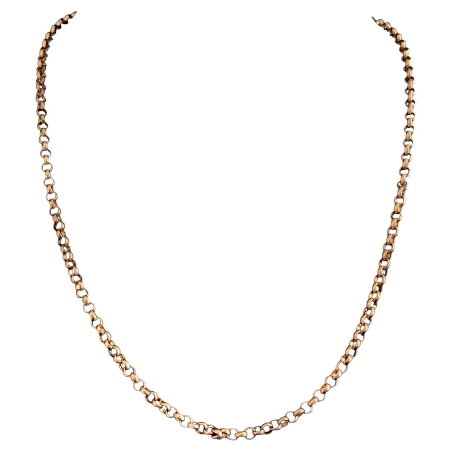 Antique 9ct gold Rolo link chain necklace