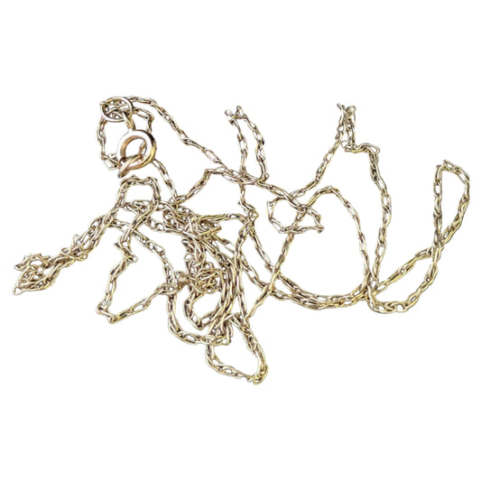 Vintage 9ct gold trace link chain necklace, dainty, fine, Skinny chain