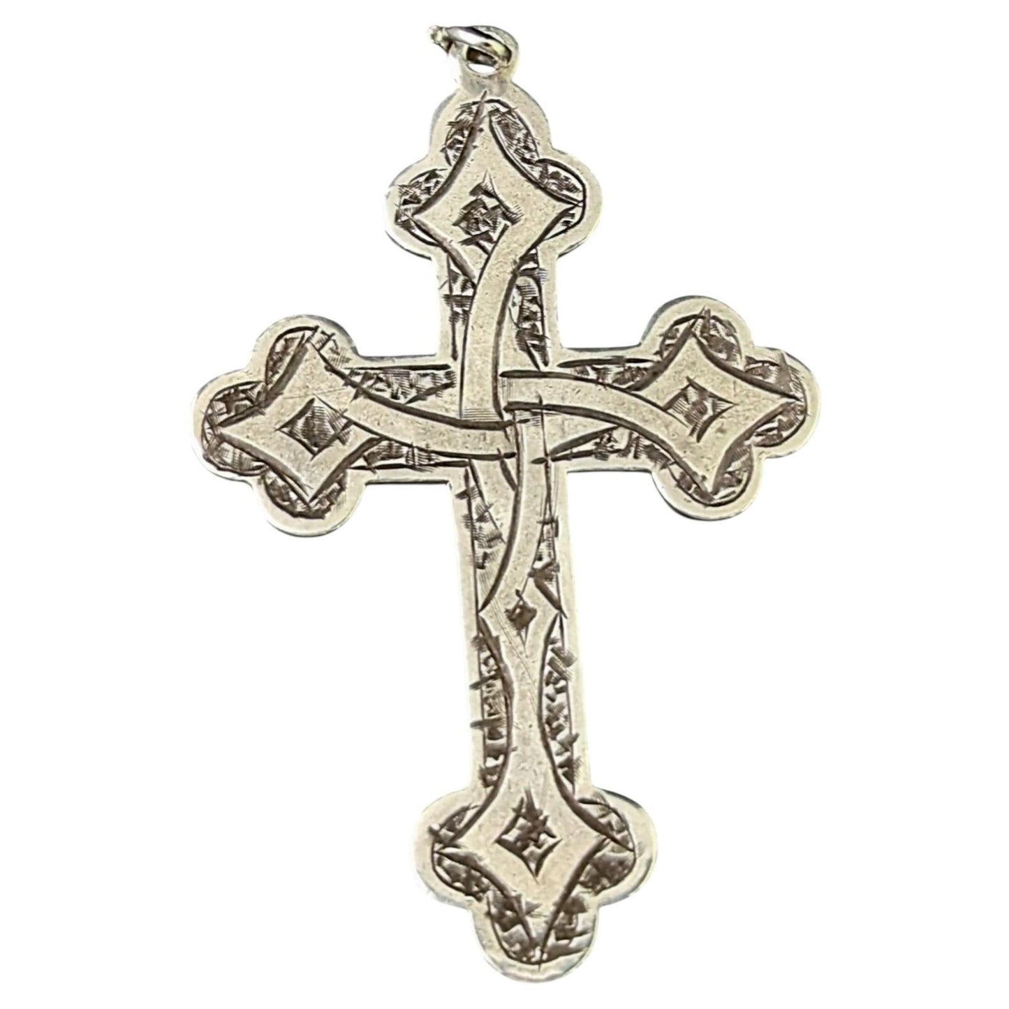 Antique sterling silver cross pendant, Victorian