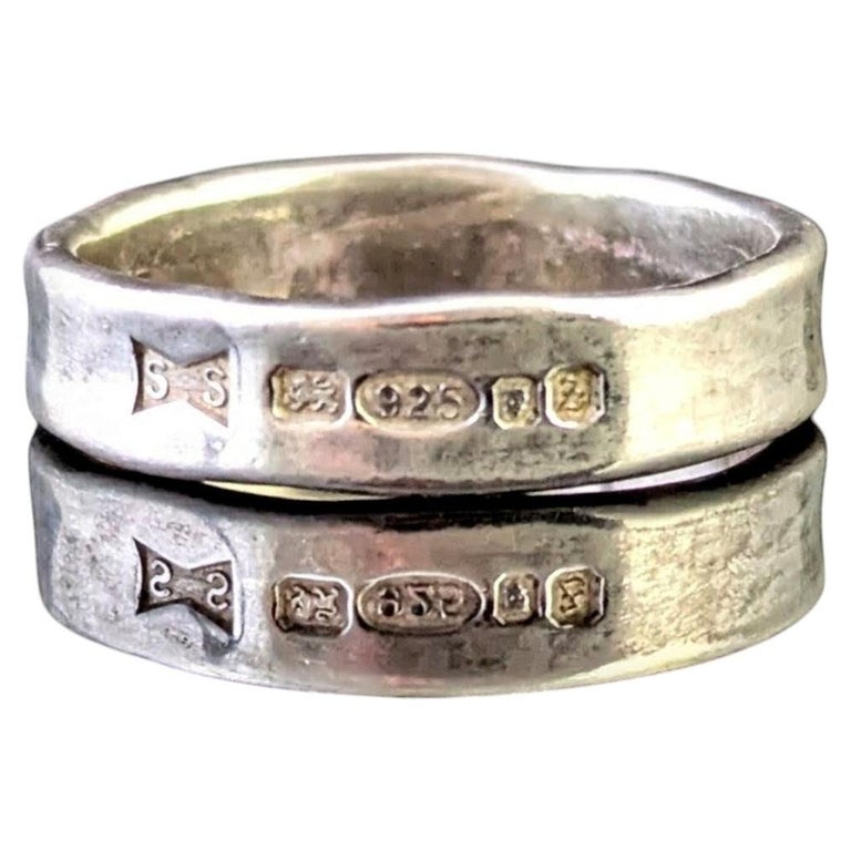 Vintage sterling silver band ring, Wedding band