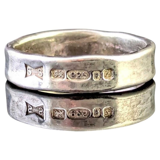 Vintage sterling silver band ring, Wedding band