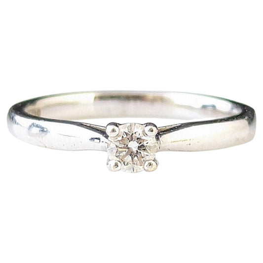 Vintage Diamond solitaire ring, 9ct white gold, engagement rings