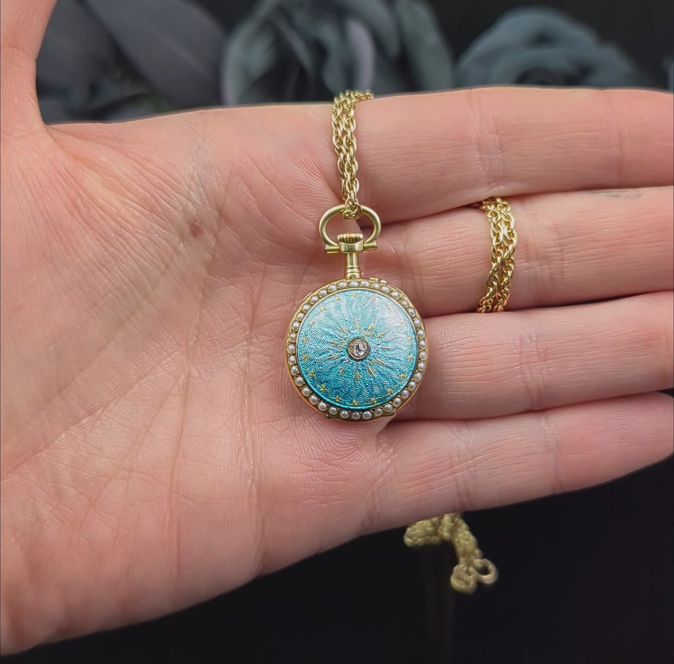 Diamond encrusted watch fob sales
