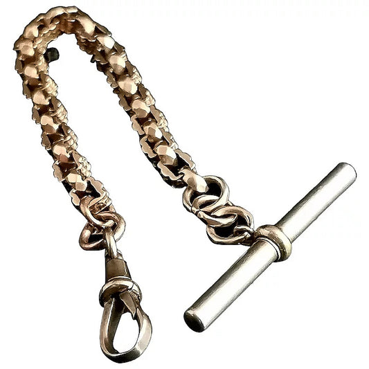 Antique 9ct gold fancy link watch chain, bracelet, Albert chain