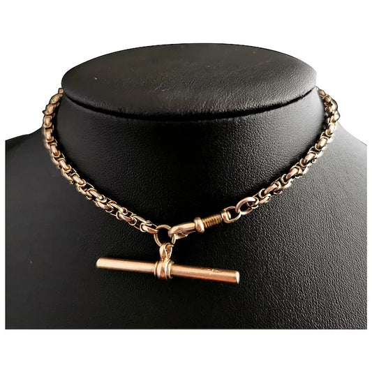 Antique 9ct gold fancy link watch chain, Albert chain