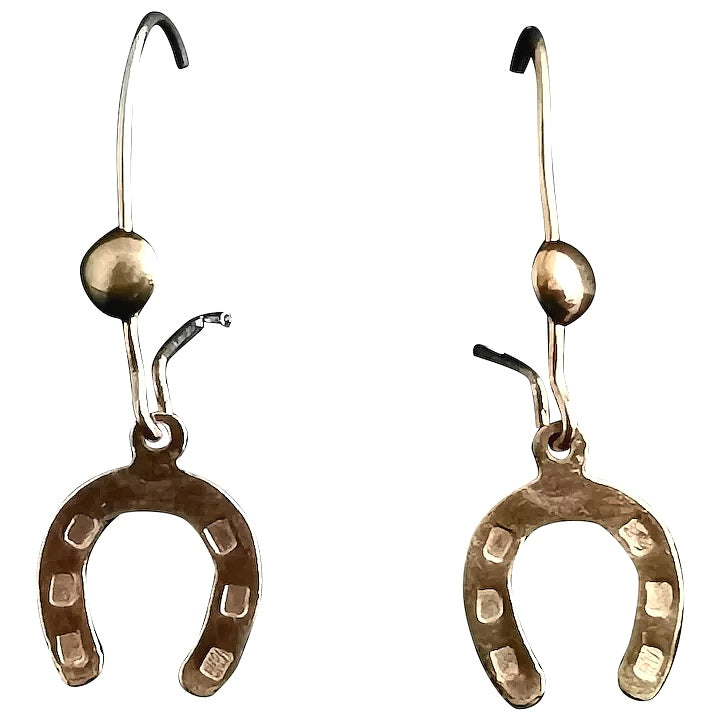 Antique 9ct gold horseshoe earrings