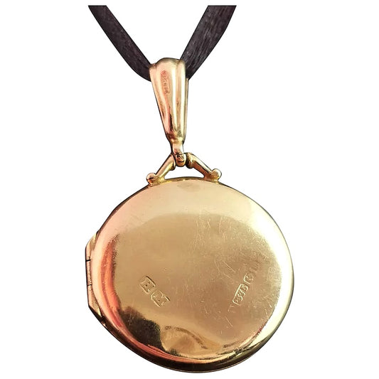 Antique 9ct gold locket pendant, 1910s