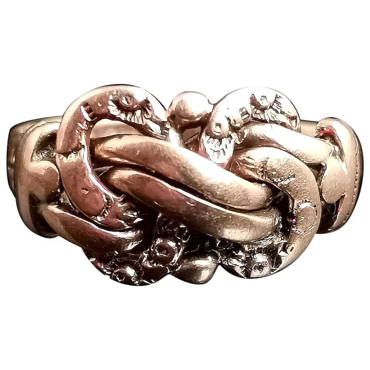 Antique 9ct Rose gold lovers knot ring