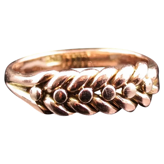 Antique Victorian keeper ring, 9ct Rose gold