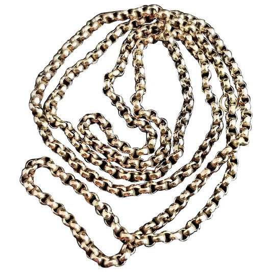 Antique Victorian 9ct gold Belcher link chain necklace