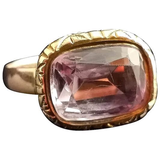 Antique Amethyst seal ring, 9ct gold
