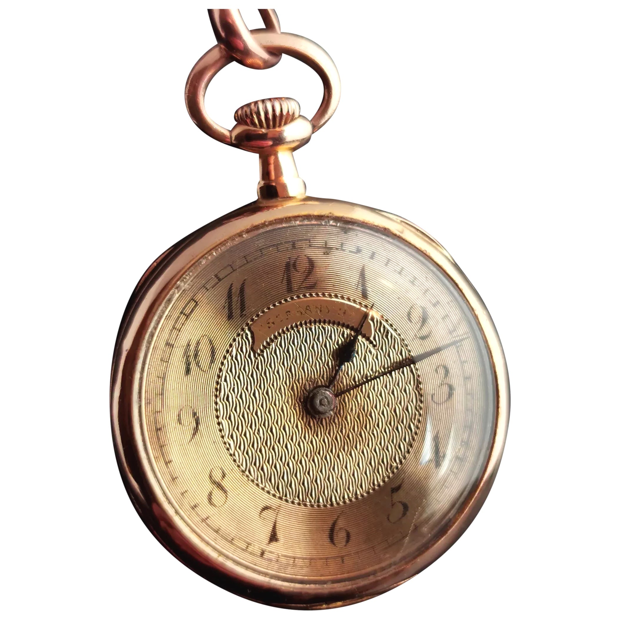 Antique 18ct gold pocket watch Rose cut diamond Art Nouveau fob wat StolenAttic