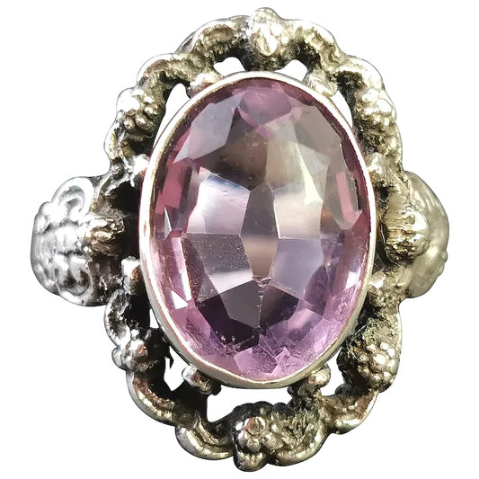 Antique Arts and Crafts silver and Amethyst ring