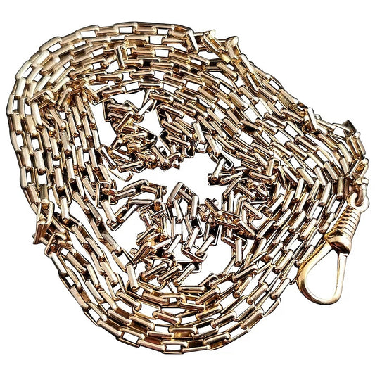 Antique longuard chain, Edwardian muff chain necklace