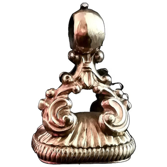 Antique Georgian gold seal fob, Carnelian, 9ct gold, Heraldic