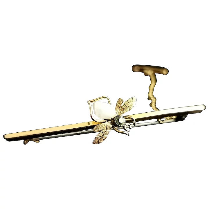 Antique Peridot fly brooch, 9ct gold, Edwardian