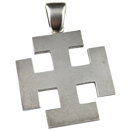 Antique Sterling silver Jerusalem cross pendant, Victorian