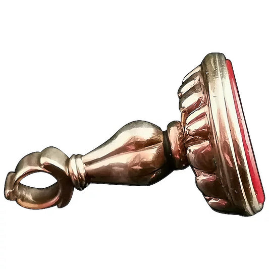 Antique Victorian 9ct gold Carnelian seal fob, pendant