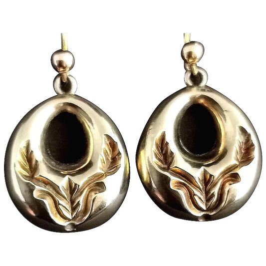 Antique Victorian 9ct gold dangly earrings