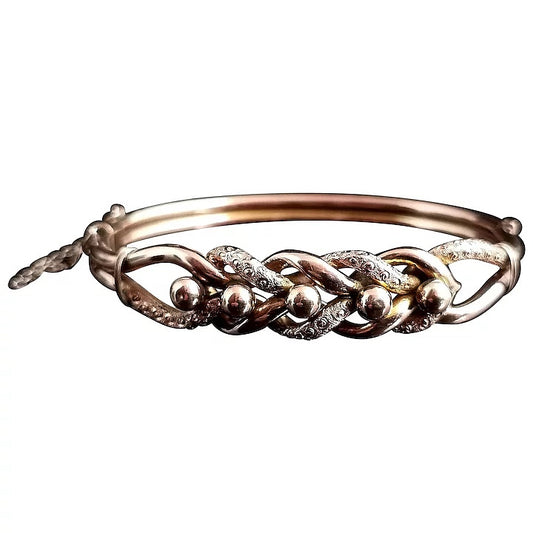 Antique Victorian 9ct gold keeper knot bangle