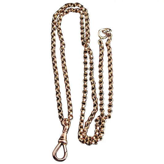 Antique Victorian 9ct gold rolo link chain necklace