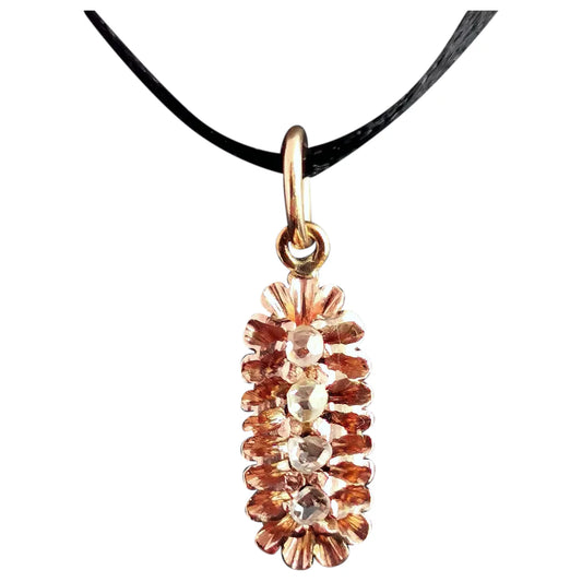 Antique Victorian Diamond line pendant, 9ct gold